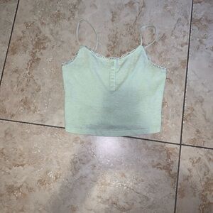 Mint green cami with lace trim